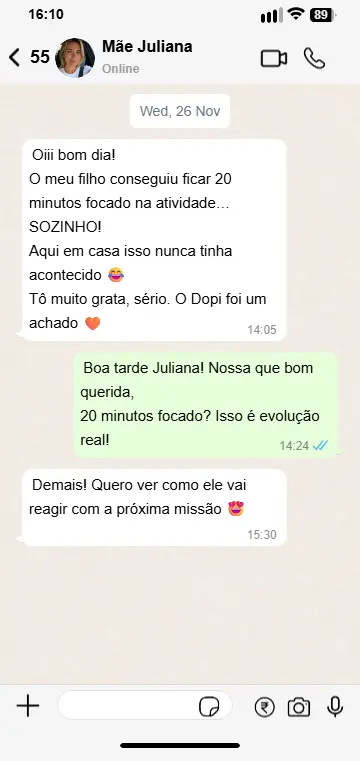 Depoimento mãe Juliana